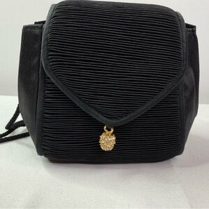 Carla Marchi Black Formal Cocktail Party Bag Rhinestone Embellishment